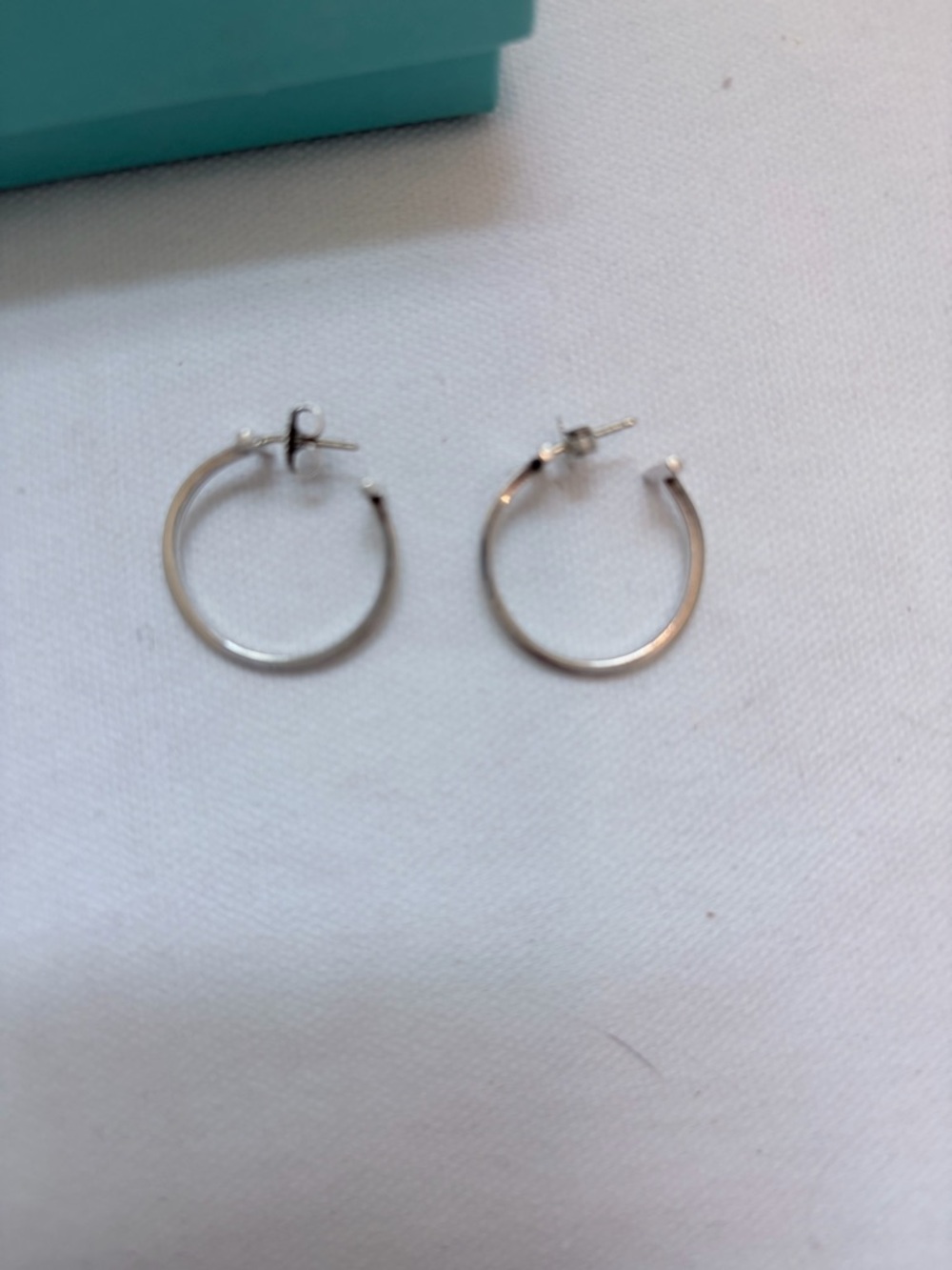 Tiffany & Co. Silver T-Hoop Earrings - Picture 2 of 6